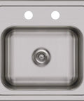Drop-In 15x15 Inch Single Bowl Stainless Steel Bar Sink With Faucet Kit, 20-Gauge Pro Grade, ADA Compliant, top view