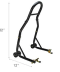 Sport Bike Front And Rear Spool Style Lift Stand For Quick Wheel Lifts, Fits Most Forks From 9.5 To 12.5 Inches Wide