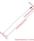 Set Of 5 RC Car Antenna Tubes With Caps White Durable Plastic Receiver Antenna Protectors with dimensions labeled red