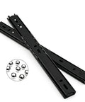 Drawer Repair Kit With 3 Inch Widening Heavy Duty Ball Bearing Drawer Slides Two Section Fully Open Design For No-Fuss Install And Smooth Quiet Sliding Durable Metal Rails, black metal slides with ball bearings
