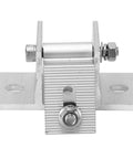 Close-up of Eight Piece Solar Panel Mounting Bracket Feet With Screws And Gaskets, Lightweight Aluminum for RVs and roofs use.