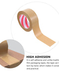 2 Pack Kraft Paper Packing Tape Water Resistant Sealing Tape for Shipping and Home Use, showing high adhesion and hand tearability