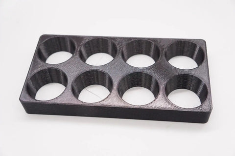 Storage Organizer Rack Tray For ER40 Collet CNC Milling Chuck Holder Lathe with 8 slots, durable 3D printed composite.