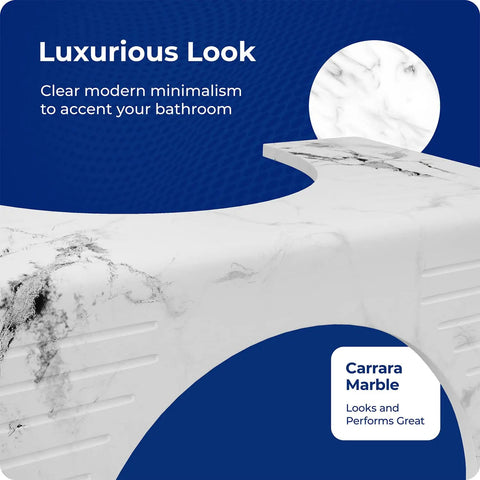 Carrara Marble Toilet Stool in gray, 7 inch height, showcasing luxurious minimalist design for easier healthier pooping
