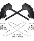 Medieval Faux Leather Double Pauldron Shoulder Armor For LARP Cosplay And Ren Faire, adjustable size dimensions shown