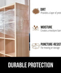 Heavy Duty Stretch Film Shrink Wrap For Moving And Storage, Extra Thick 60 Gauge With 500 Percent Stretch, wrapped furniture.