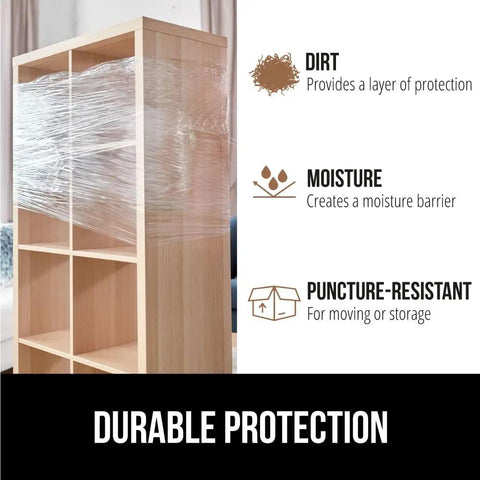 Heavy Duty Stretch Film Shrink Wrap For Moving And Storage, Extra Thick 60 Gauge With 500 Percent Stretch, wrapped furniture.