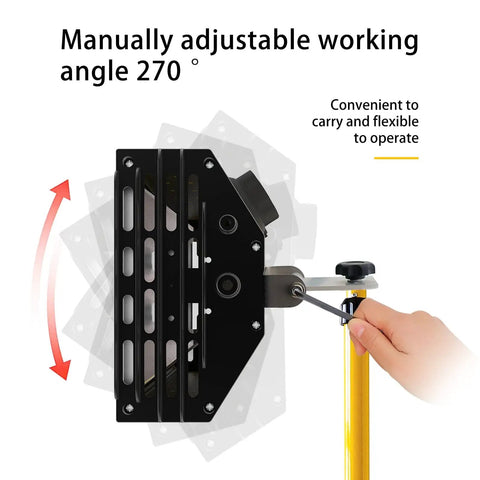 Beast 2000W Infrared Paint Curing Lamp for body repair with adjustable stand, side view showing 270-degree angle adjustment feature