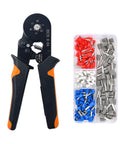 Ferrule Crimping Tool Kit With Self Adjusting Ratchet For AWG 23 10 Wires Includes 200 Terminals Ferrules And Connectors Plier Set
