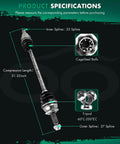 Specifications diagram of CV Axle Shaft Assembly Front Left And Right For Subaru Forester 2.5L Impreza 2.5L WRX 2.5L XV Crosstrek 2.0L 2009-2014 Replacement Kit 66-7381 NCV66008 FWD