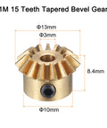 Beefy Bevel Gear Set For Hardware Projects Two Pieces 0.8 Module 1 To 1 Reduction 15 Teeth 3mm Bore 45 Degree Steering Gear Built Tough