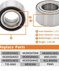 Wheel Hub Bearing Fits Acura RSX CL MDX TL Honda Accord Civic CRV Element Pilot Prelude S2000 with measurements and replace parts