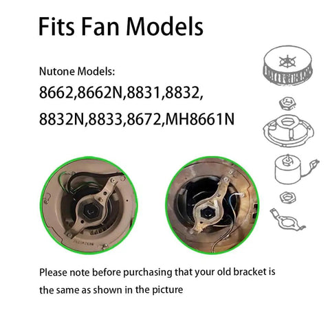 Replacement Bathroom Exhaust Fan Motor For 8662 8662N 8672 8832 8833 8831 8832N 3.3 Inch, fits various Nutone models.