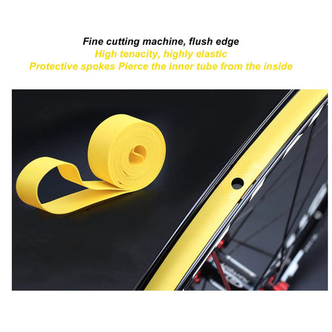 2 Pack PVC Rim Tape for 26 Inch Mountain Bikes High Elasticity Puncture Proof Inner Tube Protector on wheel rim