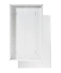 28 Inch In Wall Structured Wiring Enclosure With Screw On Cover For Clean Hidden Wall Install No Mess, Glossy White EN2800 open view