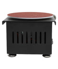 Mini Belt And Disc Sander, 100 Watt Bench Grinder side view showing black base and red sanding disc.