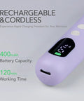 Effortless Cordless Nail Drill And Electric Nail File With Bright LED Display and a 400mAh battery capacity for home gel manicures.