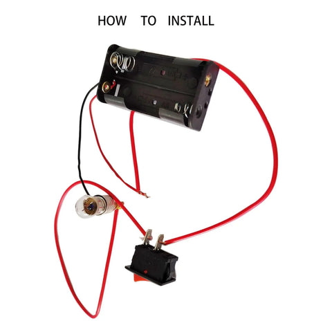 DIY Electrical Circuit Experiment Kit For Home School Students Easy Beginner Electronics Set With Two Point Five Volt Bulb Black