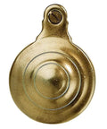 Top Shelf Solid Brass Bed Bolt Covers With Vintage Satin Finish Extra Thick Construction For Antique Furniture Restoration, close-up view.