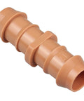 Close-up of a single fitting from the Drip Irrigation Barbed Coupling Set, 20 Pack, 1/2 Inch Tubing Fittings For 17mm 0.600 Inch ID Drip Lines