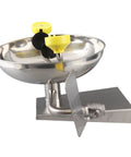 Wall Mounted Emergency Eye Wash Station In 304 Stainless Steel With Double Nozzles And Flip Covers Safety Sign