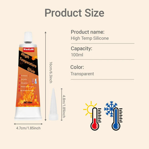 Tough As Nails High Temp Silicone Sealant Rock Solid Heat Resistant Adhesive For Extreme Industrial Applications Electrical Wiring And Heavy Duty Commercial Projects 100ml tube size details