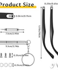 DIY Glasses Temple Replacement Arms Kit With Screws, Washers, Screwdriver And Nose Pads TR90 Eyeglasses Repair Set In Black diagram