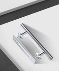 12 Inch Stainless Steel Sliding Barn Door Handles And Pulls Set With Flush Mount Hardware, shown in a brushed finish with ergonomic design