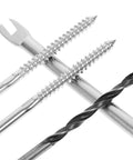 Cable Railing Kit With Stainless Steel Crimp Lag Screws, Adjustable Tightness, One Eighth Inch Outer Diameter, DIY Tools