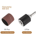 50 Pcs 1 Inch Sanding Sleeves 400 Grit Set With 2 Drum Mandrels For Rotary Tools Durable Aluminum Oxide Sandpaper