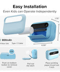 Kids Instant Print Camera Kit With 16MP Sensor, 9 Rolls Paper, Travel Case And Wearable EVA Case, Prints Up To 450 Photos, Durable Lightweight Gift For Ages 4 To 12, Your Kid's New Travel Photo Buddy, blue camera open