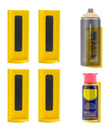 4 Pack Magnetic Aerosol Spray Can Holder With Rubber Coated Magnets, Slim Wall Mount Organizer For Garage, Toolbox, And Workspace