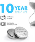 Top Shelf CR1616 3V Lithium Coin Cell Batteries 5 Pack Ready To Go Button Cells with anti-leak design and 10-year shelf life.