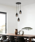 Three Pack Black Pendant Lights With Adjustable Height In Industrial Modern Style For Kitchen Island Dining Room Hallway And Living Room Ambience over dining table