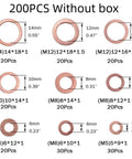Killer Flat Copper Washers Complete Set With Nuts And Bolts For Sump Plug Seals Engine Repair Heat Resistant Universal Fit Fits M8 To M14 Sizes Fixing Leaks Critical Sealing Parts Easy Install Best Quality Copper For Great Reliability Now, assorted copper washers