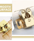 Six Pack Metal Ball Catch Cabinet Latches with gold finish for closet doors, showing smooth surface and durable construction.