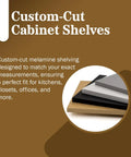 Premium Custom Melamine Cabinet Shelves Built Tough With One Half Or Three Quarter Inch Thick Panels Perfectly Cut To Size for storage.