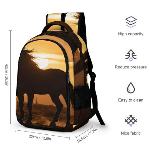 Desert Sunset Printed Unisex Backpack With Large Capacity Dope Daypack For Travel School And Outdoors Durable Polyester