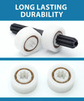 PVXH019SA Drive Gear Shaft Bearing Assembly for pool cleaner parts, showing long-lasting white bearings and black shaft.