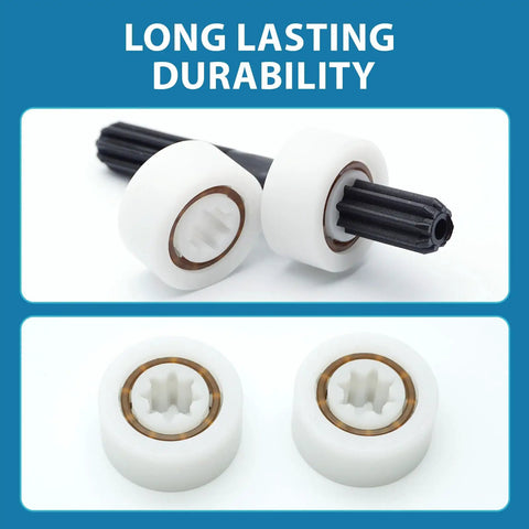 PVXH019SA Drive Gear Shaft Bearing Assembly for pool cleaner parts, showing long-lasting white bearings and black shaft.