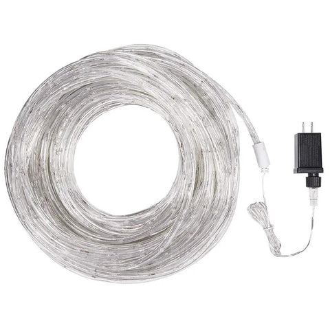 Coiled 100ft 720 LED Rope Lights Low Voltage 24V Waterproof for Indoor Outdoor Lit Mood Lighting on Trees, Bridges, Eaves, Pools, and Weddings