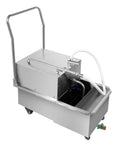 Heavy Duty Commercial Mobile Fryer Filter Machine 550W 110V 55L Stainless Steel Oil Filtration System angled view with hose.