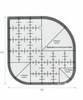 Clear Acrylic Quilting Ruler With Templates And Curved Corner Cutter For Precise Fabric Cutting, Patchwork And Sewing DIY Quilting Projects, Go To Black 6x6 Tool