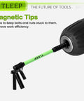 Close-up of magnetic tip on 10 Piece Allen Wrench Drill Bit Set With One Quarter Inch Hex Shank 4 Inch Long Magnetic Tips S2 Steel Hex Bits
