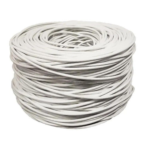Coiled Cat6 Ethernet Cable 1000ft Bulk White, High Speed 550MHz UTP Cable, 23AWG CCA Conductors for Gigabit Network Use