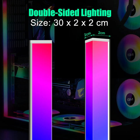 Rgb Pc Light Strip Kit For Gaming Case With Magnetic Addressable Led Lit 0.98ft Argb 5V 3Pin showing double-sided lighting effect