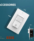 4 Pack In Wall PIR Motion Sensor Light Switch For Hands Free Lighting, Single Pole Activation, dimensions and installation parts