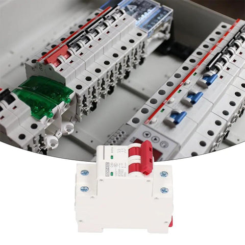 Miniature Circuit Breaker DZ47-63 C40 2 Pole Rail Mount For Industrial DIN Rail Systems Low Voltage DC 1000V 40A in panel