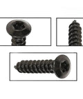 Beefy Tail Light Lens Upper Screw Kit For 2005 To 2013 Corvette C6, black metal screw, close-up side view