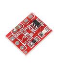 Red TTP223 capacitive touch switch module for Arduino and Raspberry Pi projects, part of 100 Pack TTP223 Capacitive Touch Switch Modules.